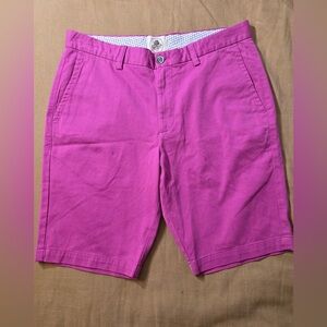 Men's Bright Magenta Flat-Front Shorts